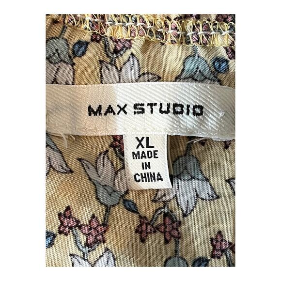 Max Studio dress Tie Neck sleeveless printed tiered X-Large XL - Picture 5 of 5